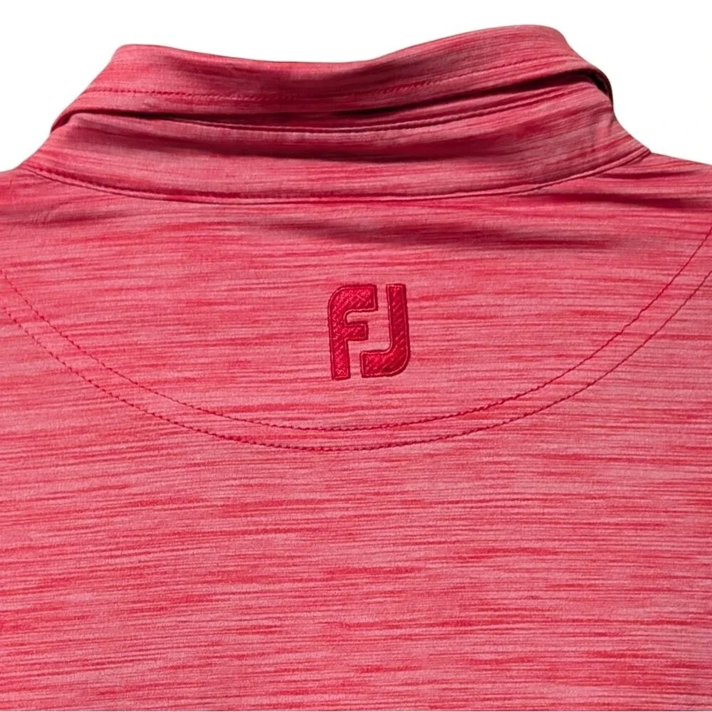 Foot Joy men's golf shirt size XXL coral white heather space dye texture polo - Picture 9 of 10